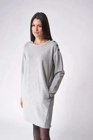 Vestido de algodón Terry de cuello ancho - A2335
