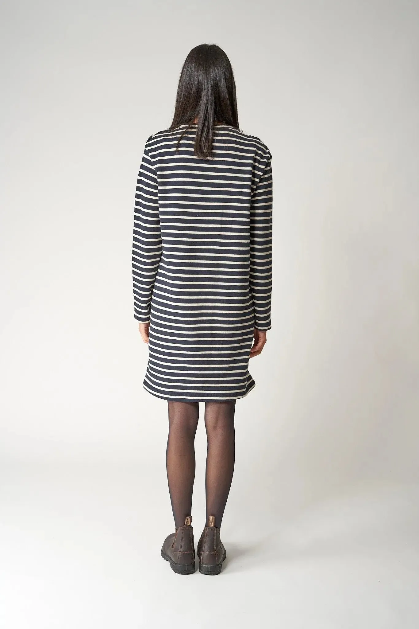 Vestido de algodón Terry de cuello ancho - A2335