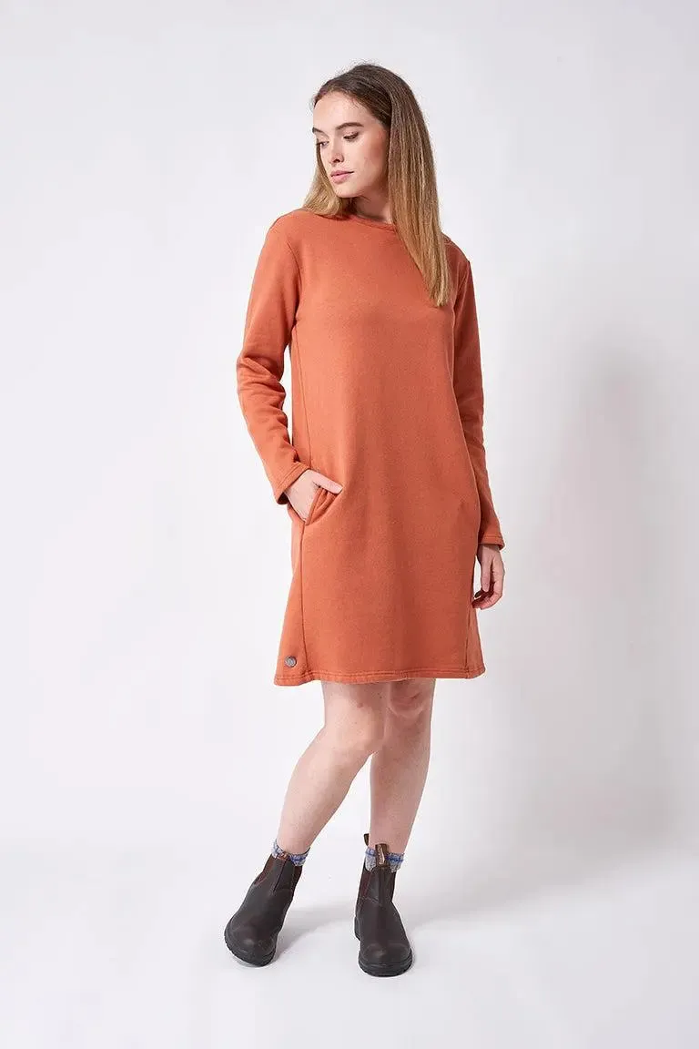 Vestido de algodón Terry de cuello ancho - A2335