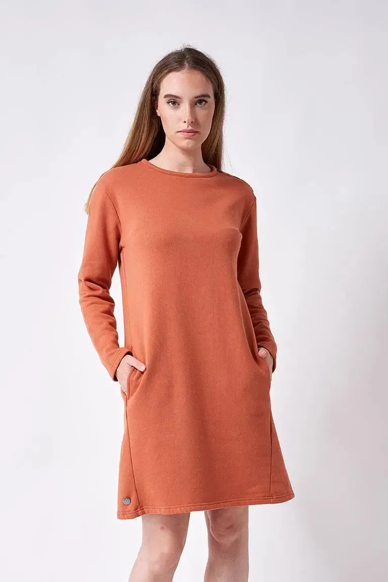 Vestido de algodón Terry de cuello ancho - A2335