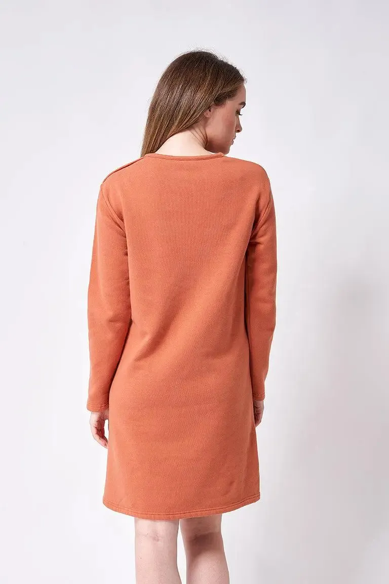 Vestido de algodón Terry de cuello ancho - A2335