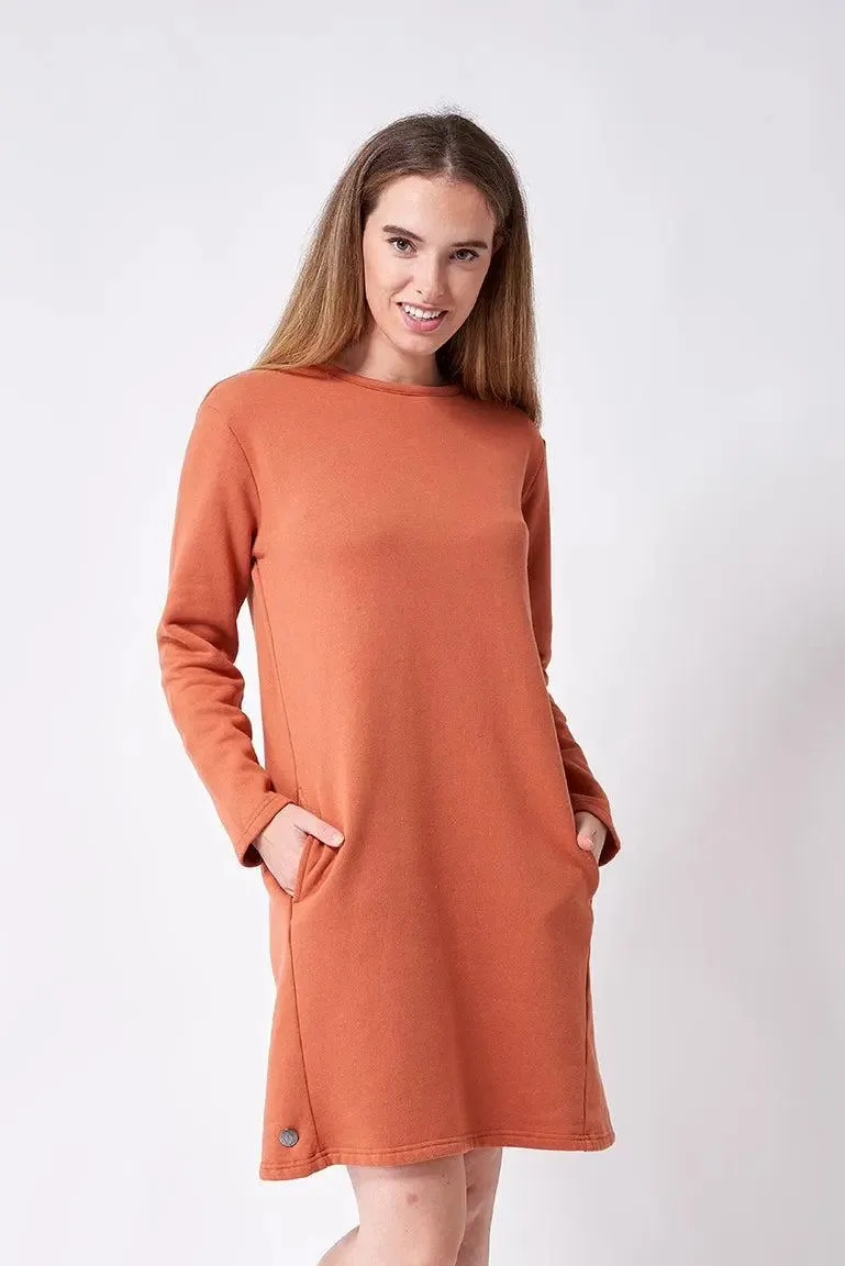 Vestido de algodón Terry de cuello ancho - A2335