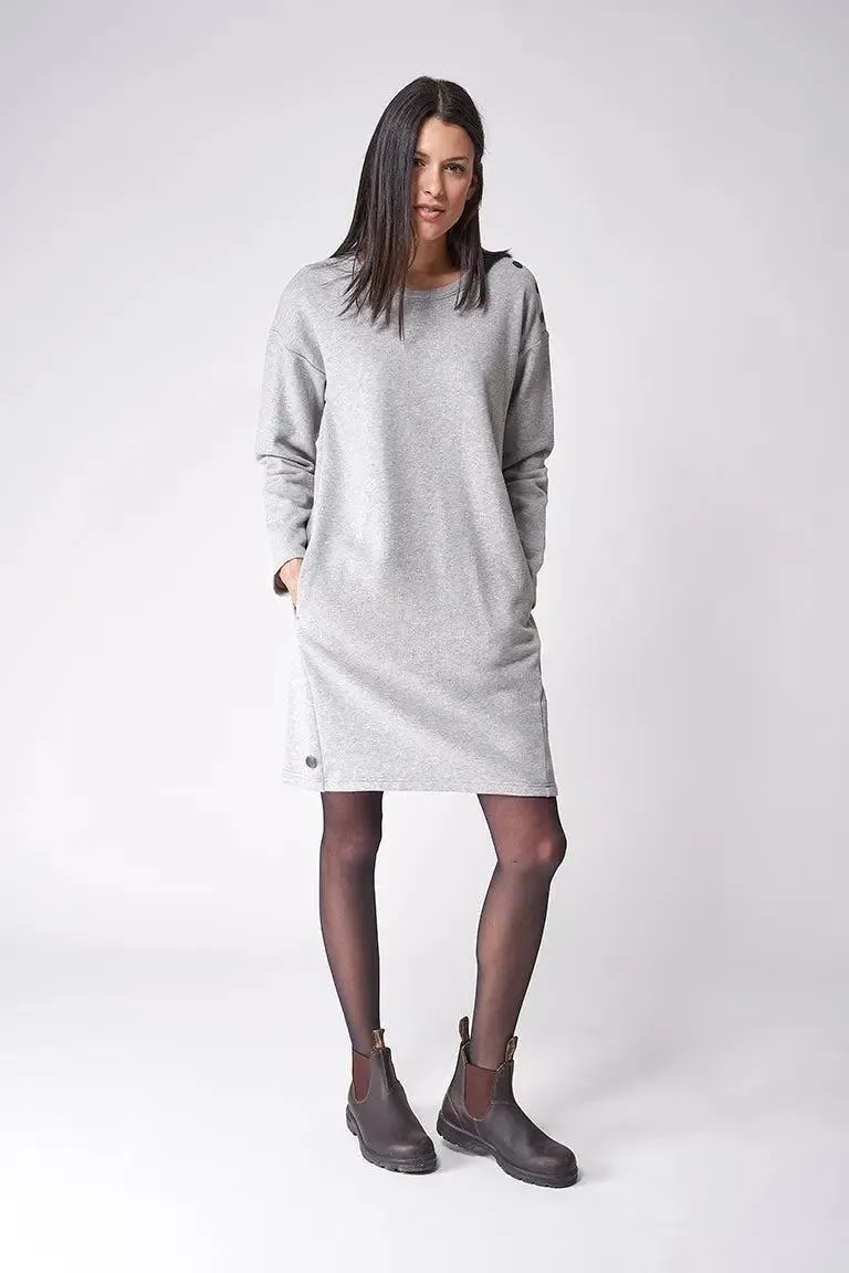 Vestido de algodón Terry de cuello ancho - A2335
