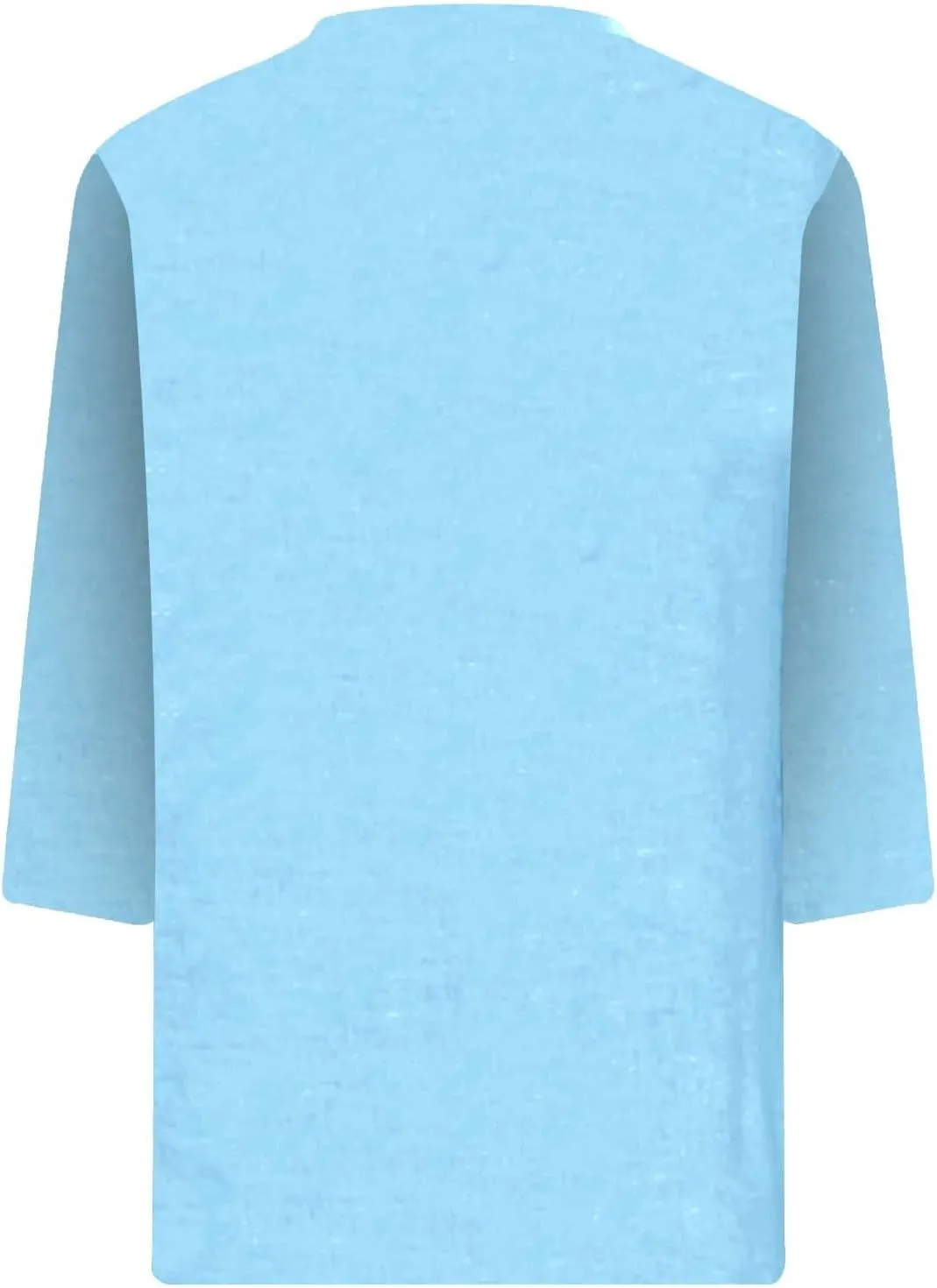 Women's 3/4 Sleeve Tops Trendy Summer 2025 Solid Color V Neck T-Shirts Workout Slim Tunic Blouse Casual Vacation Outfit