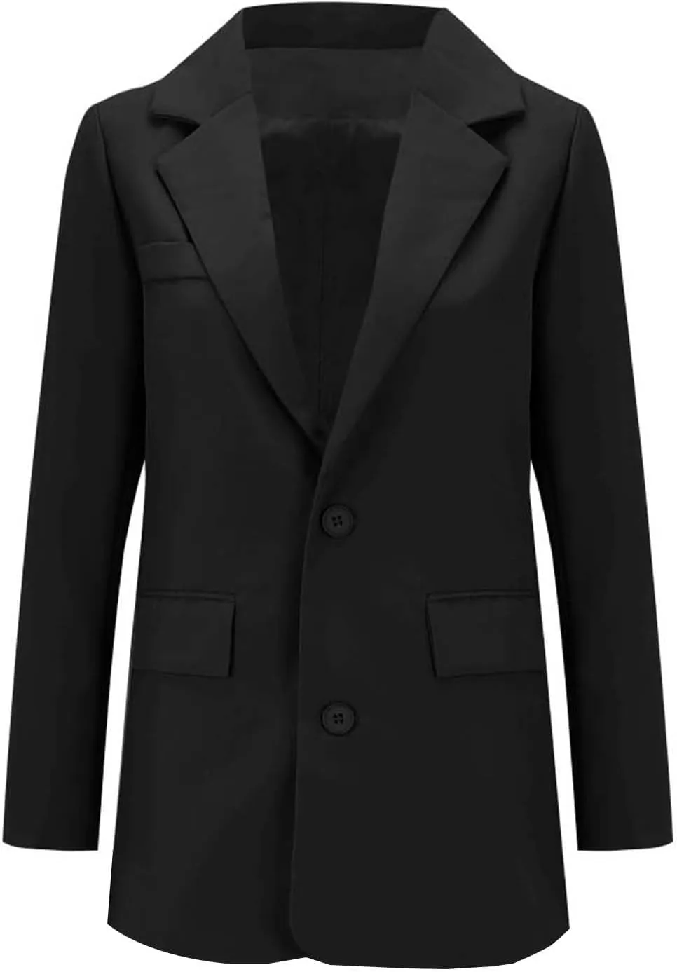 Women's Blazer Jackets Fall Long Sleeve Open Front Button Work Office Suit Jacket with Pockets