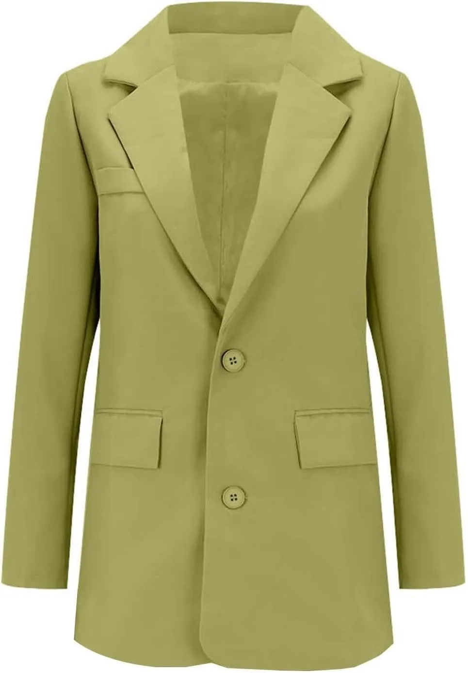 Women's Blazer Jackets Fall Long Sleeve Open Front Button Work Office Suit Jacket with Pockets