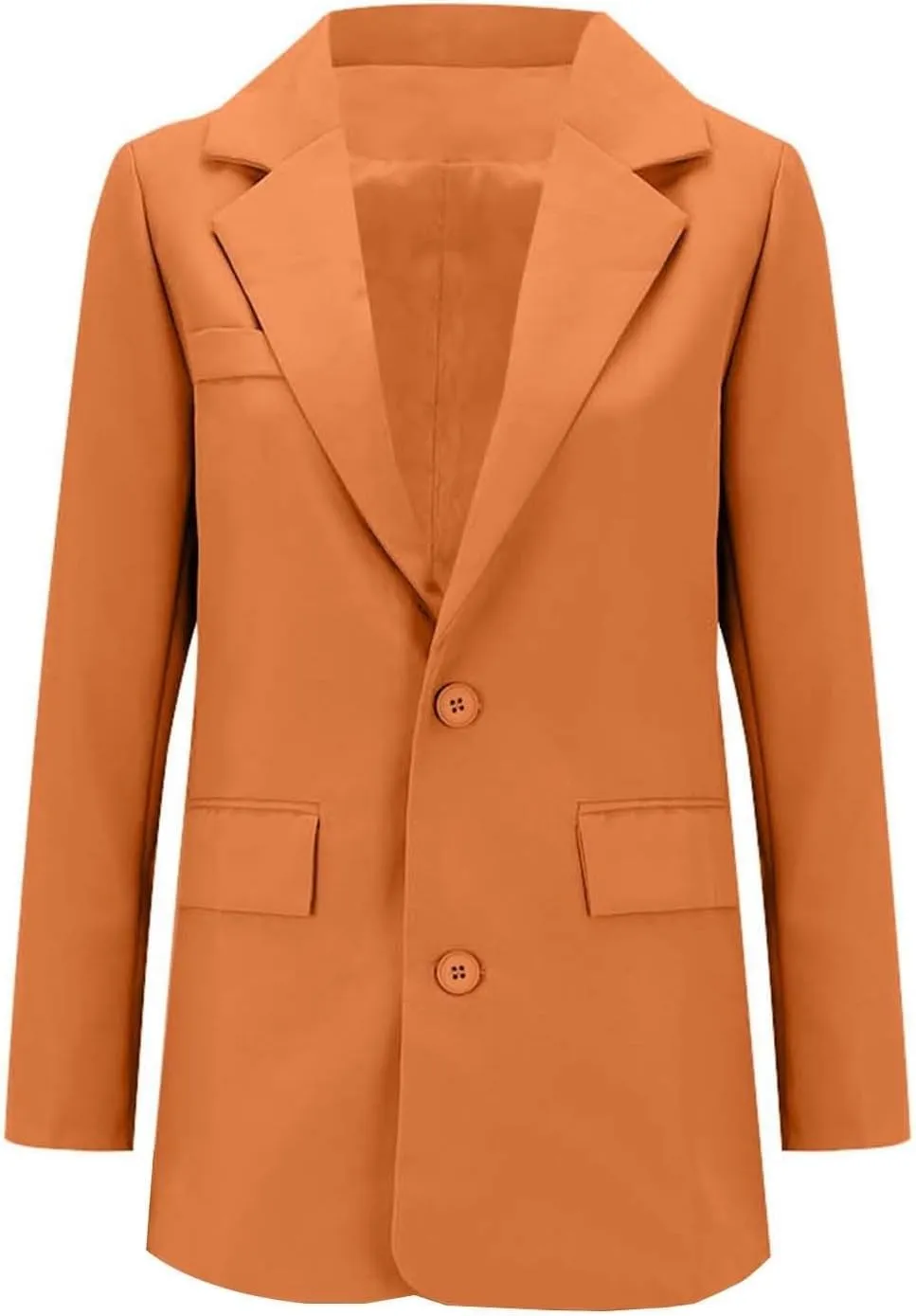 Women's Blazer Jackets Fall Long Sleeve Open Front Button Work Office Suit Jacket with Pockets