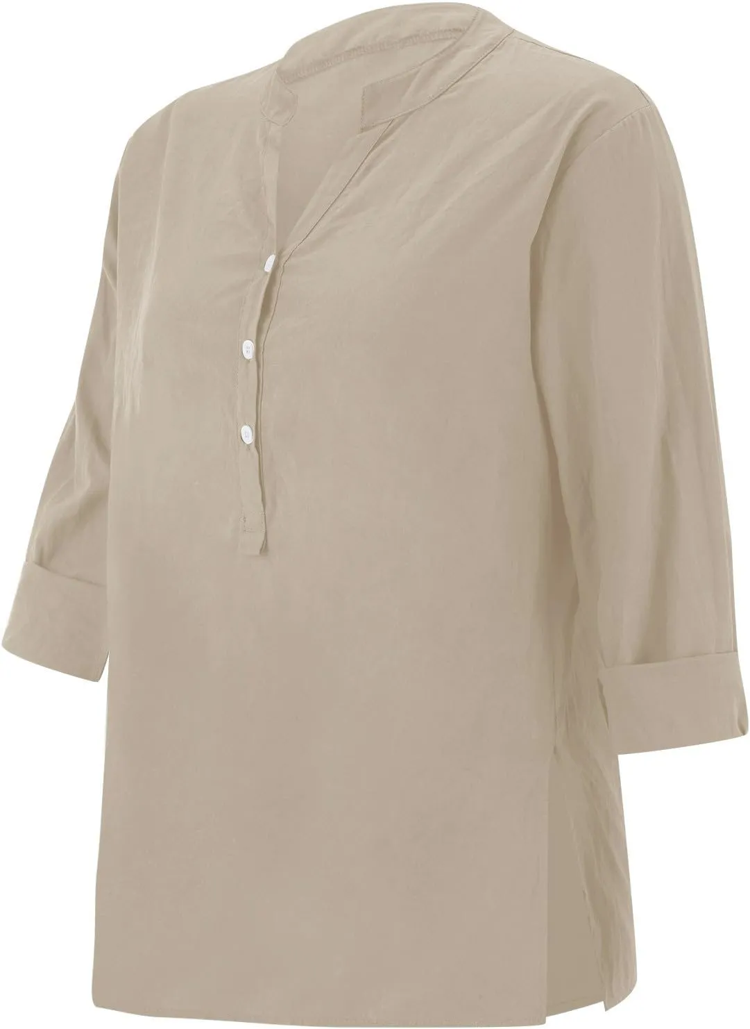 Women's Tunic Tops Linen Tops for Womens Summer Work Shirts Trendy Button Down Plus Size V Neck Boho Clothes